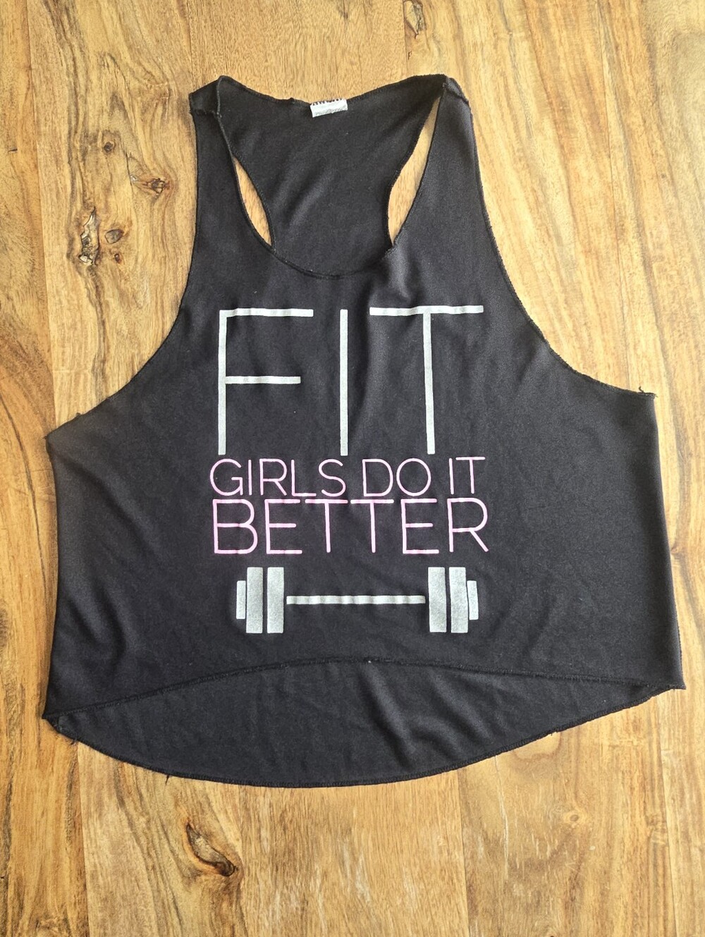 Linda Flor Brazilian Fit Girls Do It Better Black Workout Tank Top Size: Medium